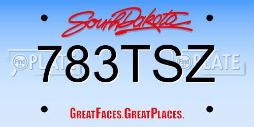 783TSZ South Dakota License Plate