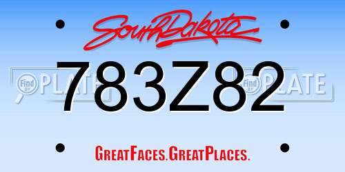 783Z82 South Dakota License Plate