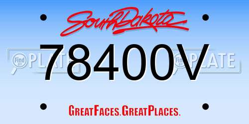 78400V South Dakota License Plate