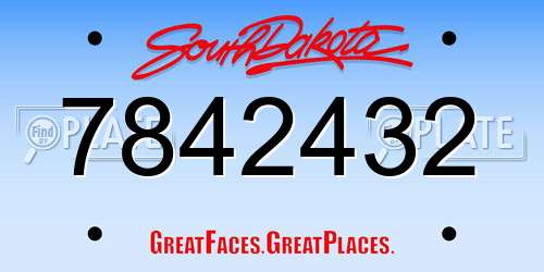 7842432 South Dakota License Plate