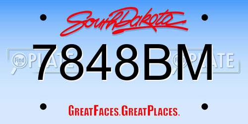 7848BM South Dakota License Plate