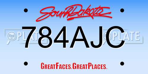 784AJC South Dakota License Plate