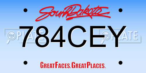784CEY South Dakota License Plate