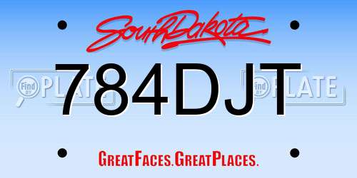 784DJT South Dakota License Plate