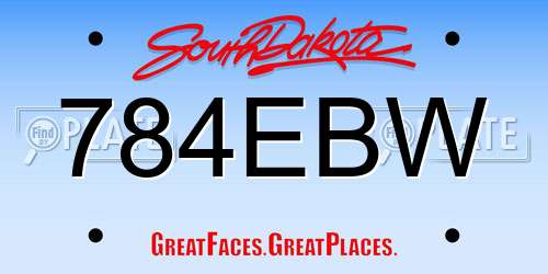784EBW South Dakota License Plate