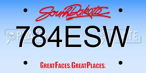 784ESW South Dakota License Plate