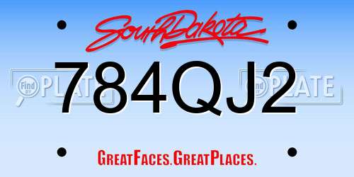 784QJ2 South Dakota License Plate