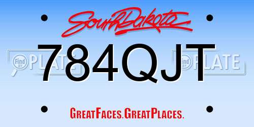 784QJT South Dakota License Plate