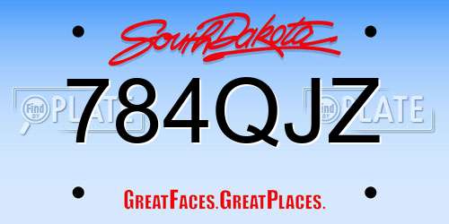 784QJZ South Dakota License Plate