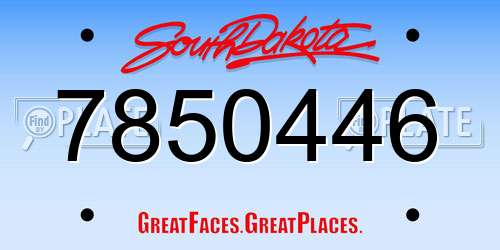 7850446 South Dakota License Plate