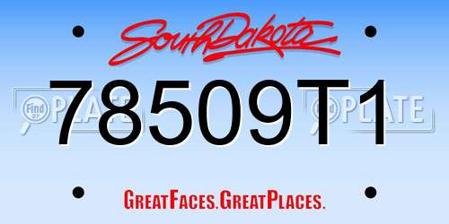 78509T1 South Dakota License Plate