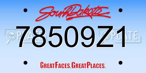 78509Z1 South Dakota License Plate