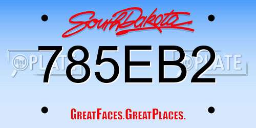 785EB2 South Dakota License Plate
