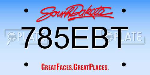 785EBT South Dakota License Plate