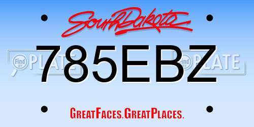 785EBZ South Dakota License Plate