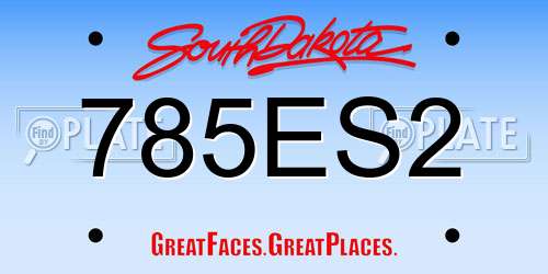 785ES2 South Dakota License Plate