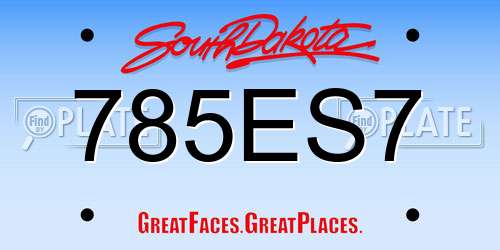 785ES7 South Dakota License Plate