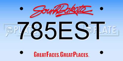 785EST South Dakota License Plate