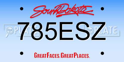 785ESZ South Dakota License Plate