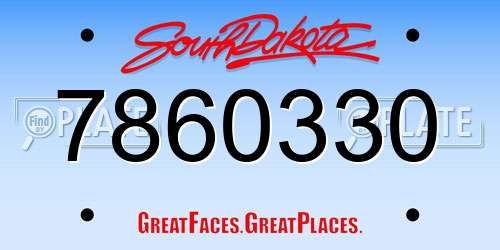 7860330 South Dakota License Plate