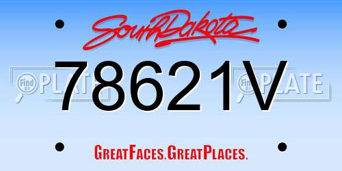 78621V South Dakota License Plate