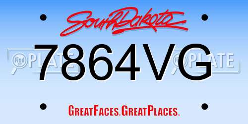 7864VG South Dakota License Plate