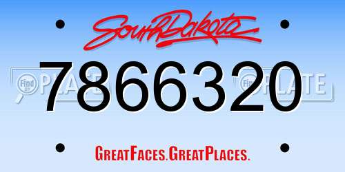 7866320 South Dakota License Plate