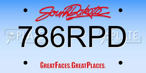 786RPD South Dakota License Plate