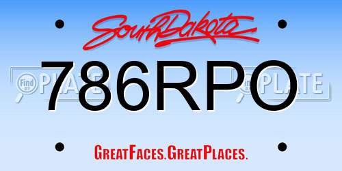 786RPO South Dakota License Plate