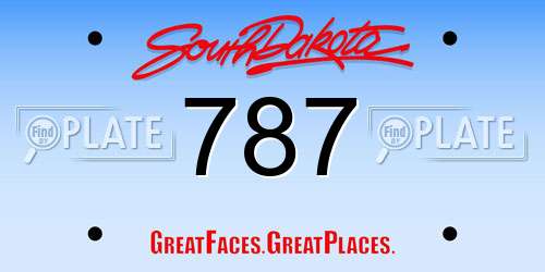 787 South Dakota License Plate