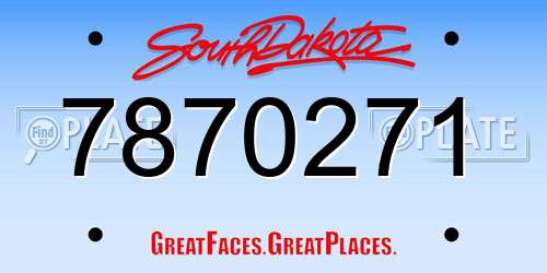 7870271 South Dakota License Plate