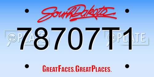 78707T1 South Dakota License Plate