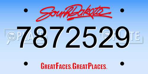 7872529 South Dakota License Plate
