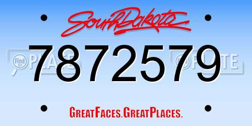7872579 South Dakota License Plate