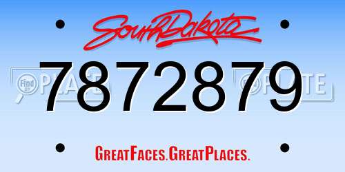 7872879 South Dakota License Plate