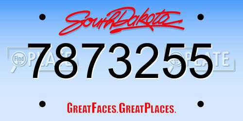 7873255 South Dakota License Plate