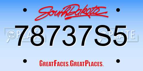 78737S5 South Dakota License Plate