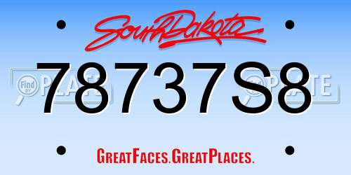 78737S8 South Dakota License Plate
