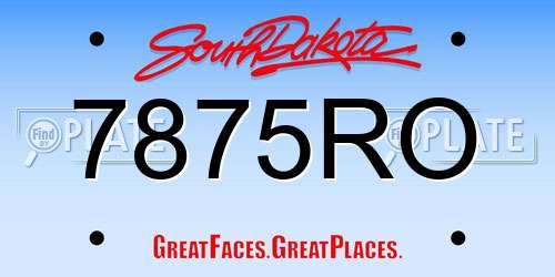 7875RO South Dakota License Plate