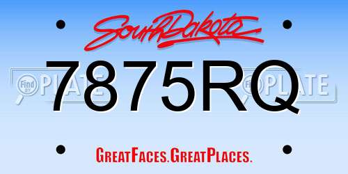 7875RQ South Dakota License Plate