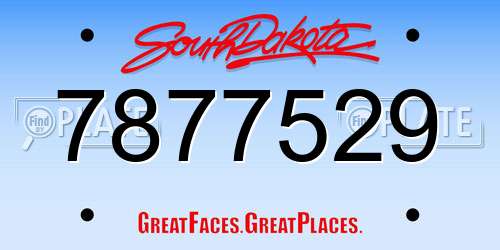 7877529 South Dakota License Plate