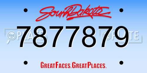 7877879 South Dakota License Plate