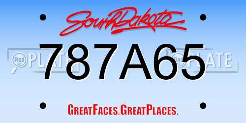 787A65 South Dakota License Plate