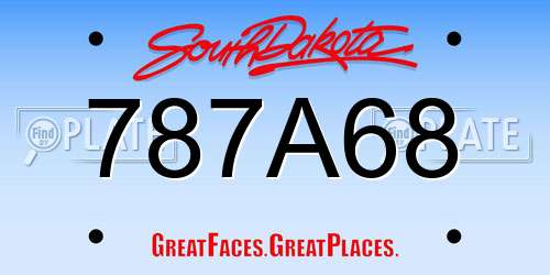 787A68 South Dakota License Plate