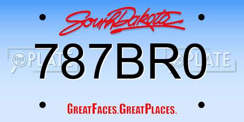 787BR0 South Dakota License Plate