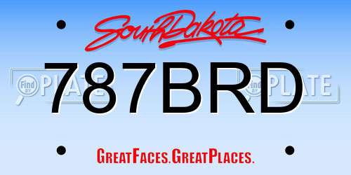 787BRD South Dakota License Plate