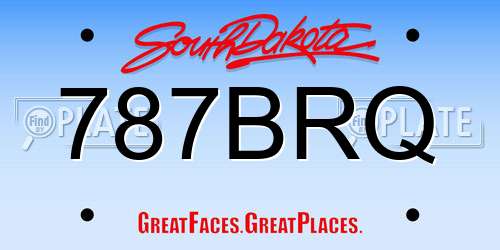 787BRQ South Dakota License Plate