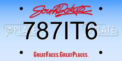 787IT6 South Dakota License Plate