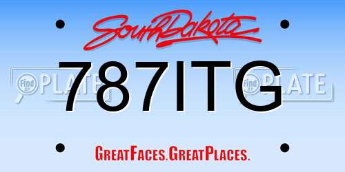 787ITG South Dakota License Plate