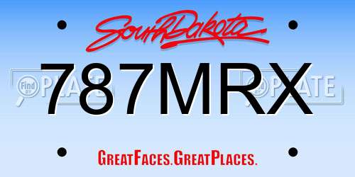 787MRX South Dakota License Plate